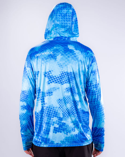 Performance Hooded Shirt - Camo Blue