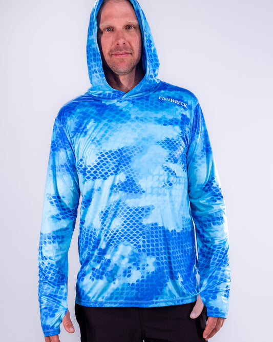 Performance Hooded Shirt - Camo Blue