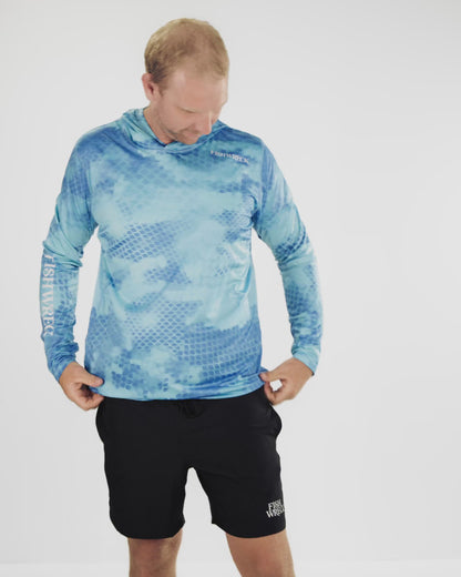 Performance Hooded Shirt - Camo Blue