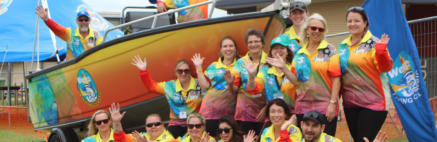 boat wrap and custom fishing shirts in Weipa.