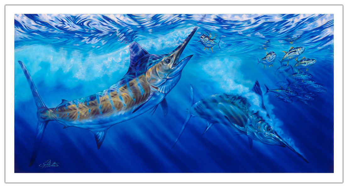 Jason Mathias - Blue Freedom Measures 1200mm x 598mm plus outside white boarder