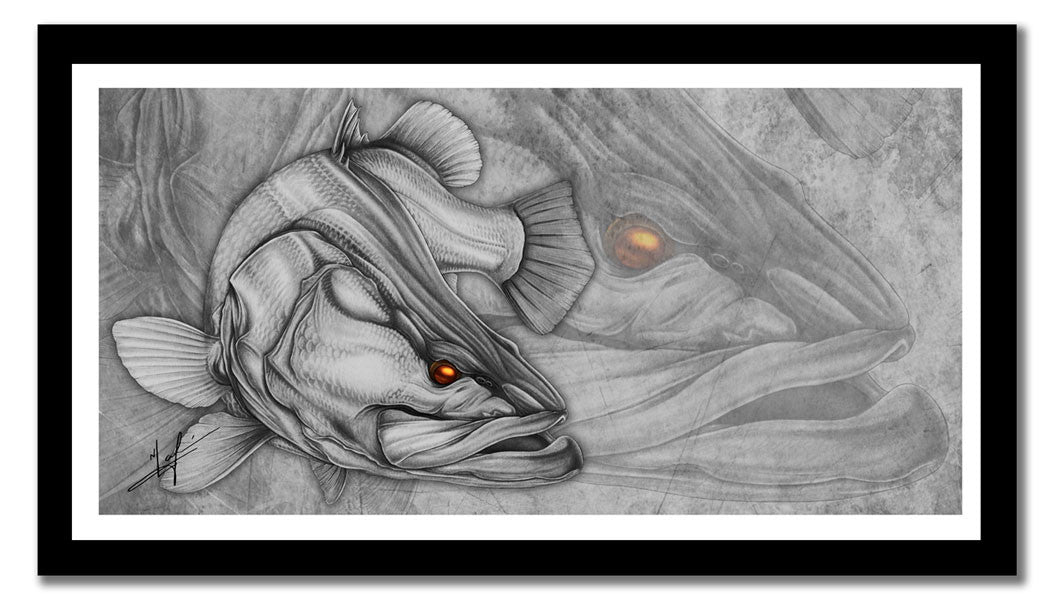 Barramundi Limited Edition Canvas Print, Measures 1200mm x 600mm plus outside white boarder