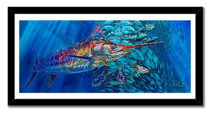 Jason Mathias - Blue Mirage, Measures 1200mm x 507mm plus outside white boarder