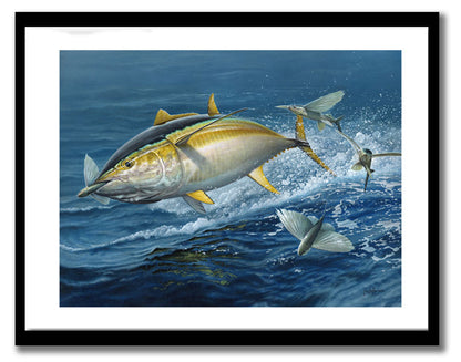 Craig Bertram Smith -Fying Fish, Measures 960mm x 1200mm plus outside white border