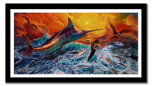 Jason Mathias - Reflective Chaos, Measures 1200mm x 600mm plus outside white boarder