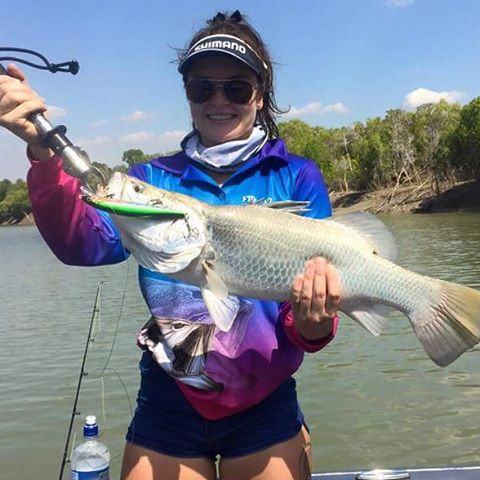 Ladies Pink/blue polo Fishing Shirt